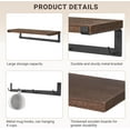 thumbnail image 3 of Mug Holder Wall Mounted Mug Rack with Hooks, Storage Floating Shelf Coffee Bar Accessories Wood Coffee Cup Hanger for Organizing Cooking Utensil Home Kitchen Decor, Brown, 3 of 4