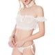 thumbnail image 3 of Conjunto de ropa interior de perspectiva encantadora para mujer, lencería de bragas con top de hilo de malla, blanco, M Monstrate  XX000219-03, 3 of 7