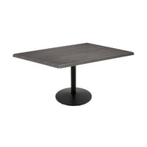 Indoor/Outdoor 30" Tall OD214 Black Table Base with 22" Diameter Foot and 30" x 48" Indoor/Outdoor Charcoal Top by the Holland Bar Stool Co.