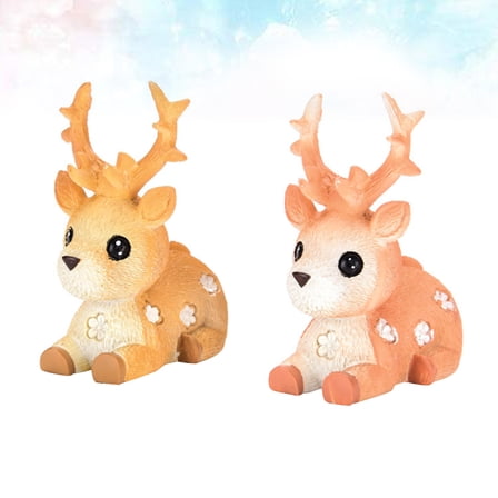 VERDANVERSE Tiny Animal Figurines Resin Ornaments 2Pcs for Home Decor