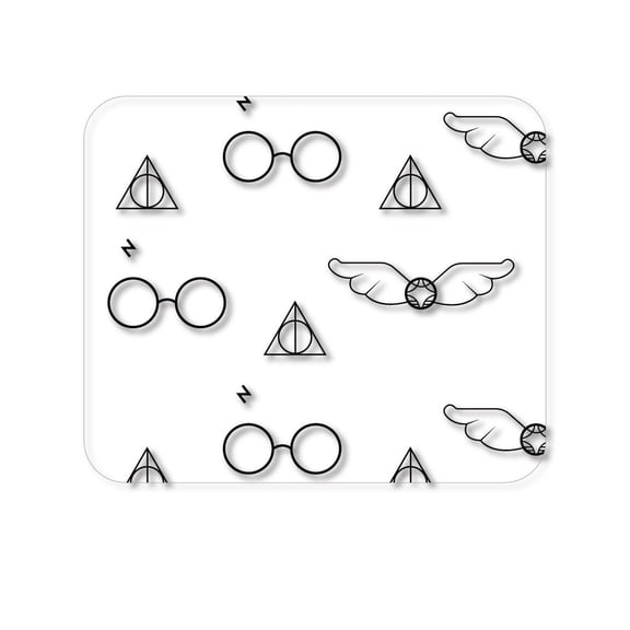 DistinctInk Mouse Pad - 1/4" Foam Rubber - Round Glasses with Symbol and Snitch