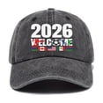 thumbnail image 4 of 2026 Soccer Fan Baseball Cap, Printed USA Canada Mexico Flags Hat, Adjustable Unisex Sporty Dad Hat for Men and Women, Casual Daily Wear Cap Black, 4 of 6