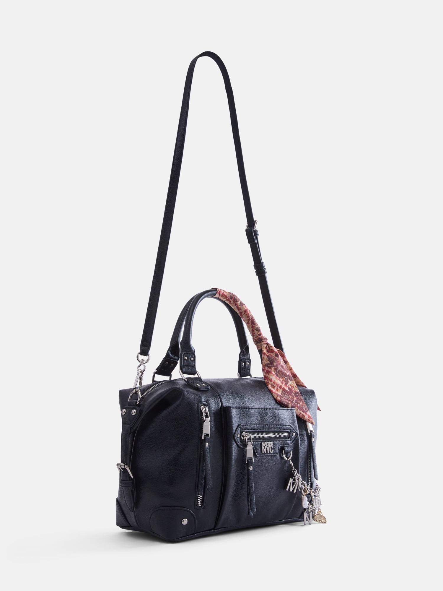 Madden NYC Women's Medium Satchel Handbag, Black