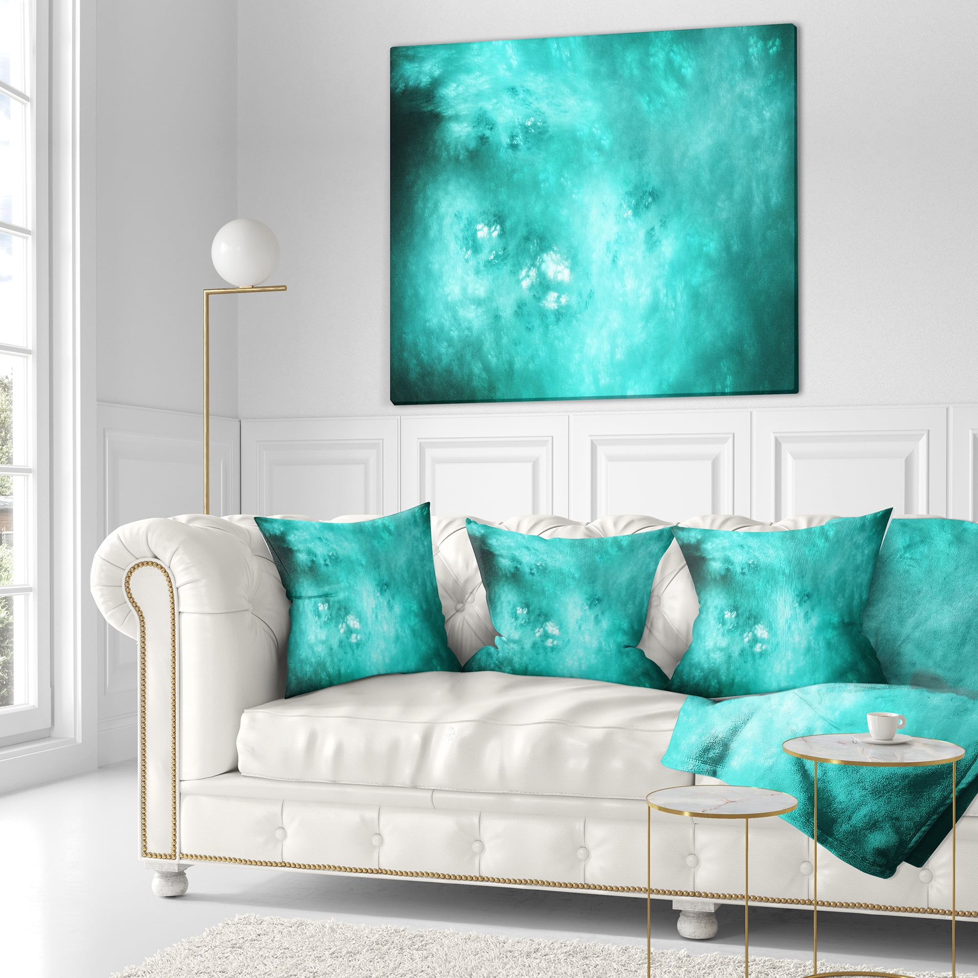Designart Blur Blue Sky with Stars - Abstract Throw Pillow - 16x16
