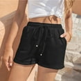 thumbnail image 4 of Shorts for Women Clearance!Yanyanz Womens Pants Comfy Elastic Shorts Pockets Summer Waist Drawstring Casual Beach Pants Teen Girl Gifts Trendy Stuff Womens Pants Black Xl, 4 of 6