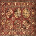 thumbnail image 1 of Ahgly Company Indoor Square Oriental Brown Industrial Area Rugs, 7' Square, 1 of 4