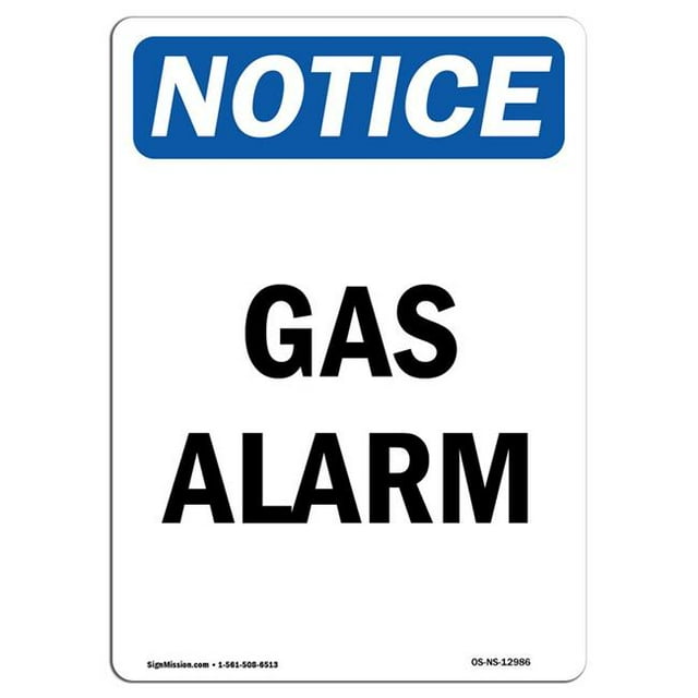 SignMission OS-NS-A-1218-V-12986 12 x 18 Po Panneau de Signalisation - Alarme de Gaz