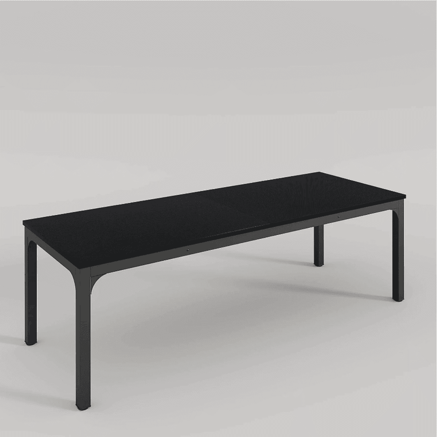 Demi Bonn 78" Executive Computer Desk with Metal Frame, Modern Duty Study Writing Gaming Table for Home Office, Rectangle Conference Table, Black