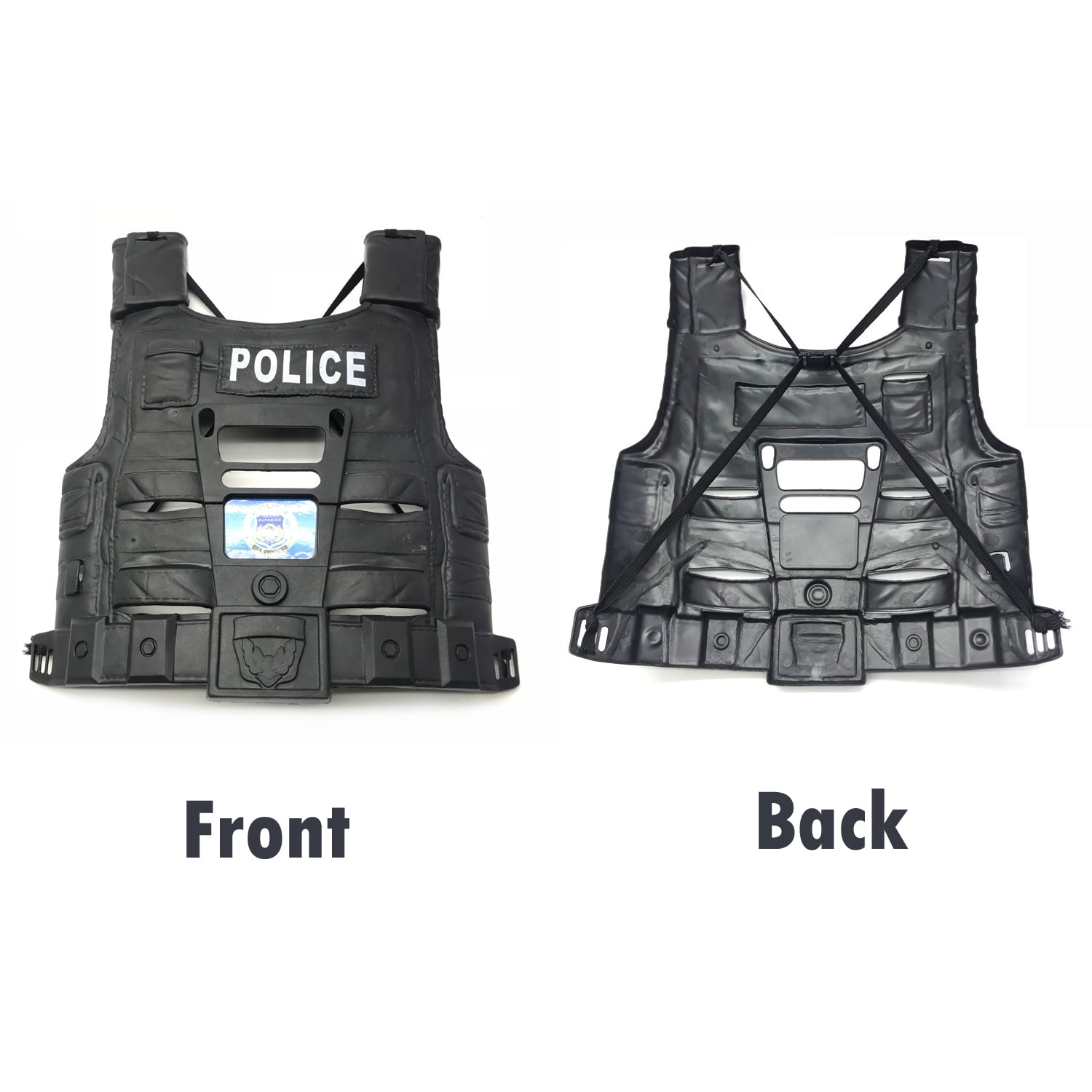 Police Officer Role Play Dress-Up Set (8Pcs Black) - Pretend Cop Outfit For Ages 3+ Kids, Toddlers Birthday Christmas Present
