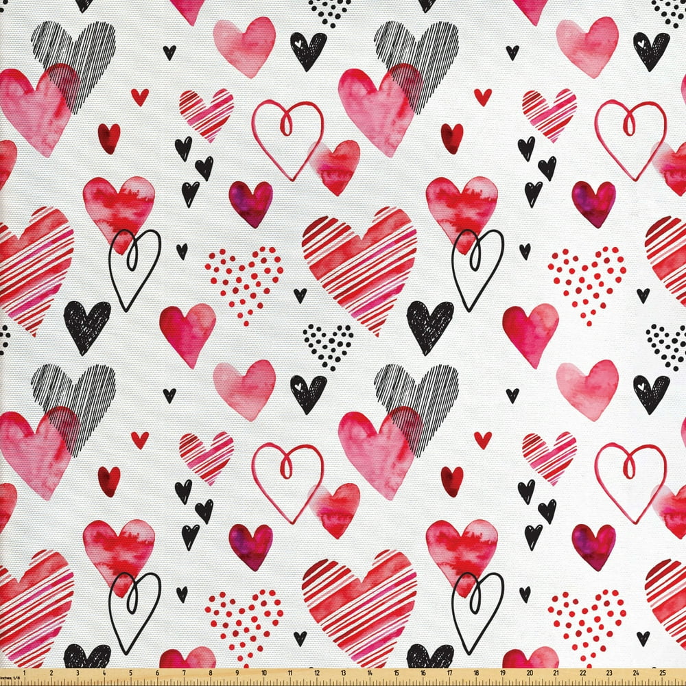 Valentine Fabric by The Yard, Different Types of Heart Shapes Romance ...