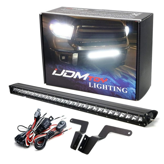 Lower Grille Mount 30-Inch LED Light Bar For 2014-21 Toyota Tundra, Includes (1) 150W High Power LED Lightbar, Lower Bumper Opening Mount Brackets & On/Off Switch Wiring Kit