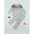 thumbnail image 2 of Qiylii Girls Clothes Set  Colorful Sequin Long Sleeve O-Neck Ruffle Tops+Pants, 2 of 9