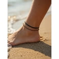 thumbnail image 3 of FindChic Waterproof Ankle Bracelets for Women, Black Anklets Stainless Steel Layered Summer Foot Chain Birthday Mothers Day Jewelry Gifts Mom Wife Her Adults Age Ideas, 3 of 9