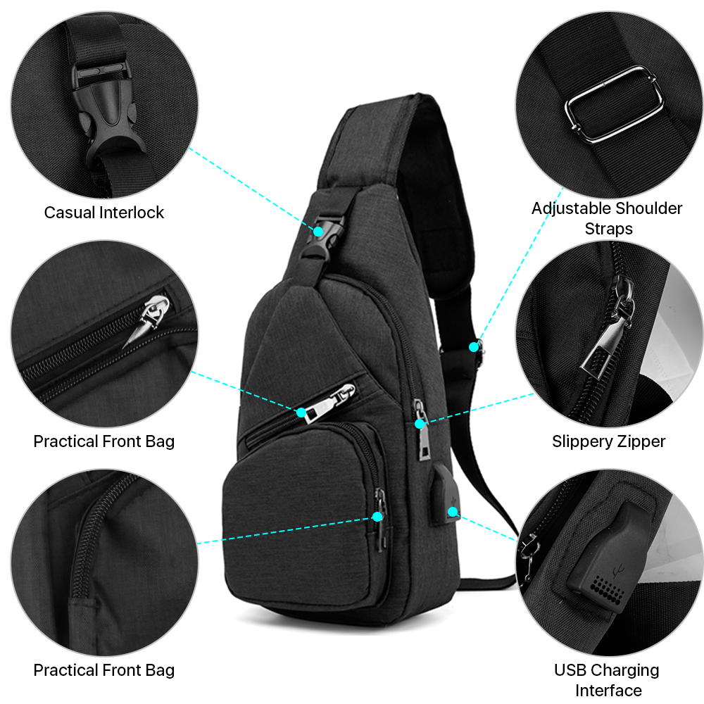 VIISHARE Crossbody Sling Bag with USB Charging photo 7