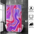thumbnail image 4 of Coolnut Bath Shower Curtain Liners Marble Oil Painting Streaks 66x72in Polyester Waterproof with 12 Curtain Hooks, 4 of 6