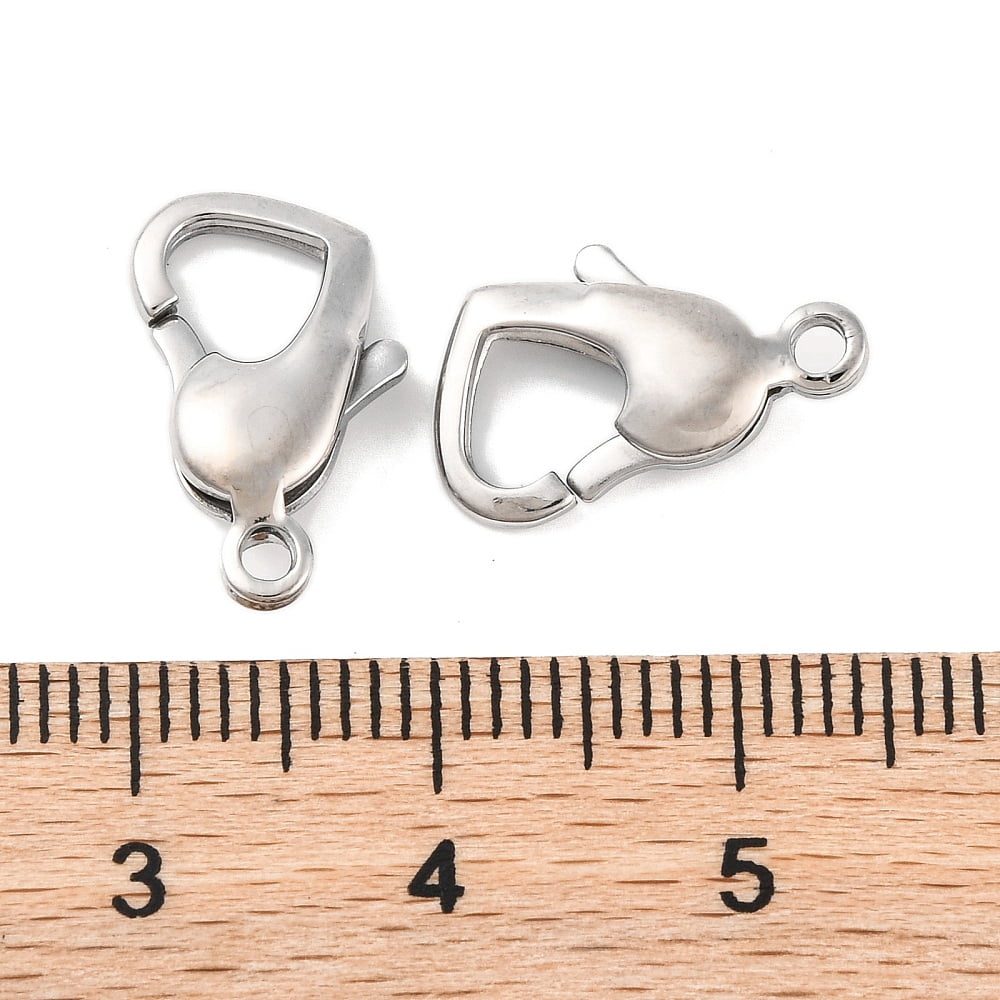 50pcs Tarnish Resistant 304 Stainless Steel Lobster Claw Clasps 8.5x15mm