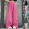 thumbnail image 5 of Odeerbi 5-16 Years Kids Girls Summer Ice Silk Wide Leg Pants Casual Solid Color High Waisted Loose Pants, 5 of 5