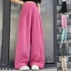 thumbnail image 5 of Odeerbi 5-16 Años Niñas Verano Hielo Seda Pantalones de Pierna Ancha Casual Color Sólido Pantalones de Cintura Alta Suelta, 5 of 5
