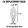 thumbnail image 4 of Novelty Lights OrangeCeramic Incandescent Christmas String Lights - Retro Traditional C9 Indoor/Outdoor Light Set w/ 25 Mini Bulbs For Roof Lines, Patios (White Wire, 25' Long), 4 of 5