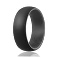 thumbnail image 1 of Anillo de bodas de silicona - Colección Duo estilo cúpula - Gris-Negro de ROQ para hombres - Anillo de 7 mm, 1 of 2