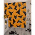 thumbnail image 4 of Shower Curtains for Bathroom-48"x72",Watercolor Halloween Crow Waterproof Bath Curtain Grommet Shower Curtain Set with Hooks,Country Animal on Orange Washable Bath Accessories, 4 of 9