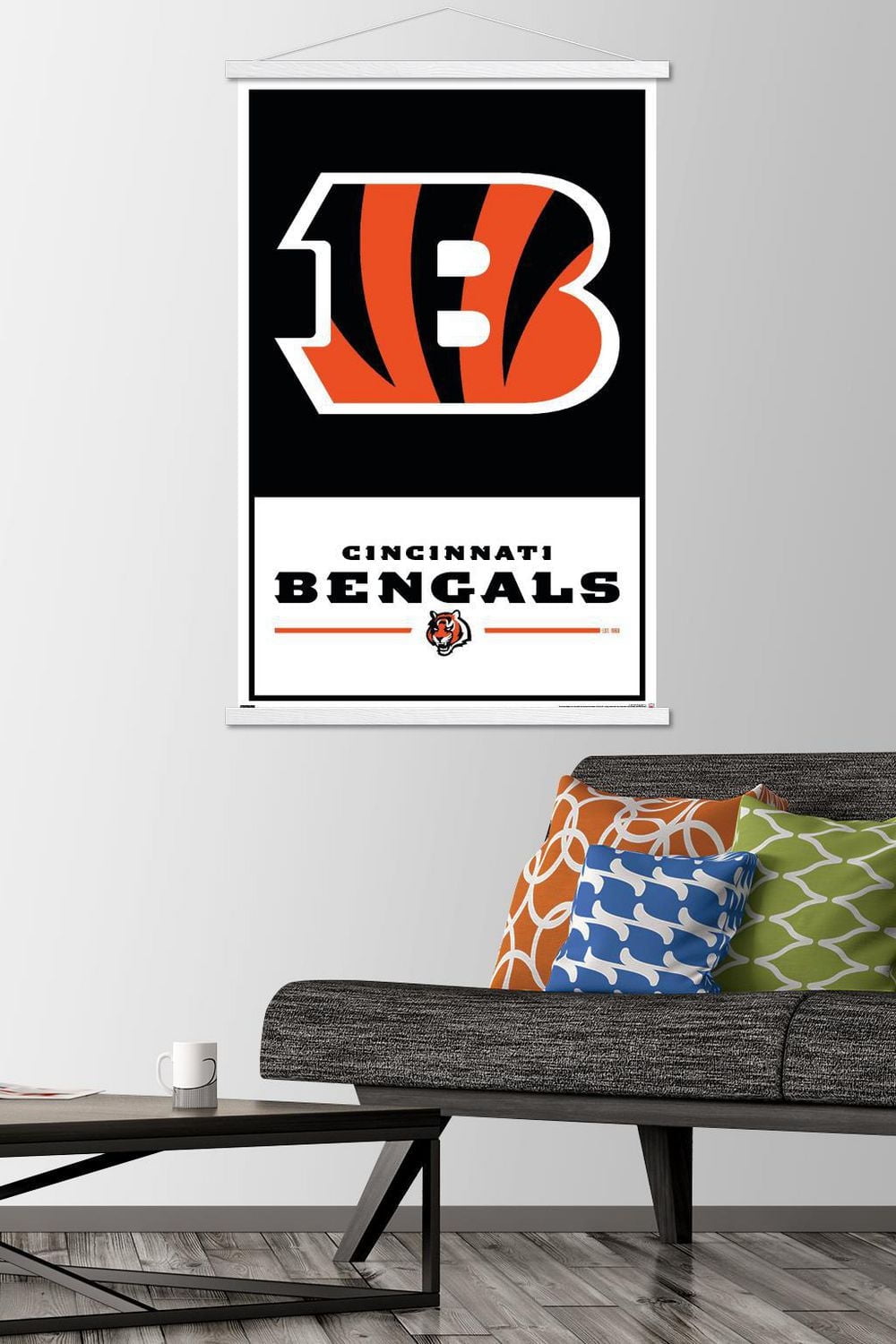 NFL Cincinnati Bengals - Logo 21 Wall Poster with Magnetic Frame, 22.375" x 34"