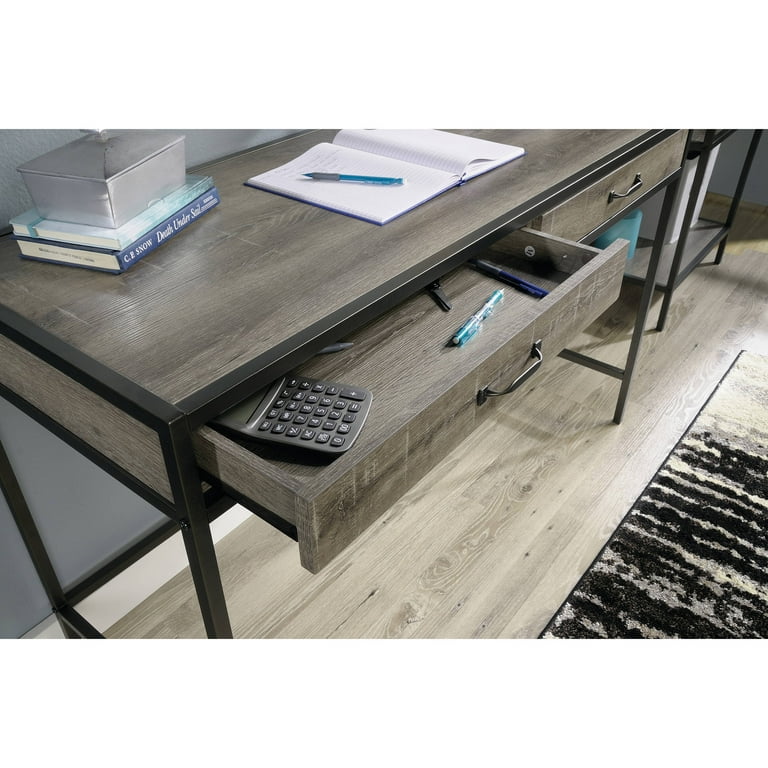 Mainstays Metro Desk with 2 Drawers Grey Oak Walmart