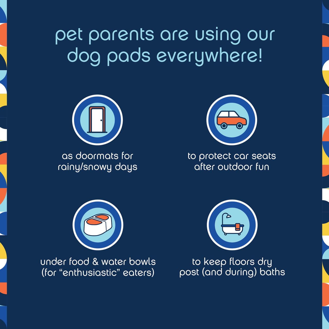 (4 pack) Pet Life Unlimited Smart Prints Dog Pads, Summer Surf's Up Print, 12ct