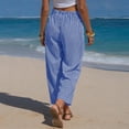 thumbnail image 3 of Vrorvz Women Striped Capris Straight Leg Loose Cropped Pants for Womens Casual Elastic Waist Summer Trousers, 3 of 5
