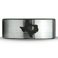 thumbnail image 2 of Tungsten Texas The Lone Star State Heart Band Ring 8mm Men Women Comfort Fit Brushed Gray Flat Cut Black Polished, 2 of 4
