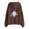 thumbnail image 4 of Edvintorg Jackets for Women Halloween Printed Zip up Coat Long Sleeve Hooded Outerwear with Pocket Plus Size Clothes for Women Brown S-3XL, 4 of 8