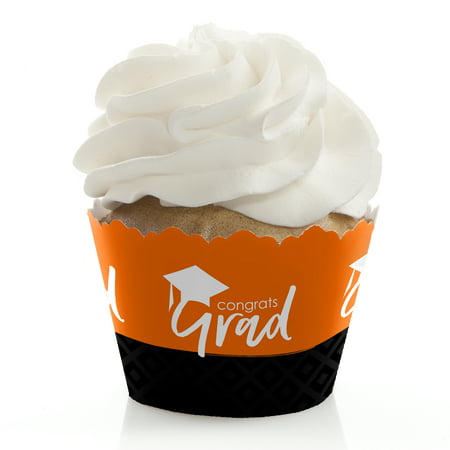 Orange Grad - Best is Yet to Come - Orange Graduation Party Cupcake Wrappers - Set of