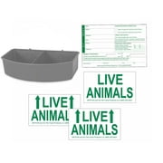 Kennel Travel Kit for Pets - Hook-On Dish & Live Animal Labels -SMALL size