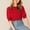 Red, variant on Njoeus Women's Puff Short Sleeve Basic T-Shirt Crewneck Work Shirts Dressy Blouse Summer Business Casual Tops for Women 3XL-4XL （Available in Plus Size)