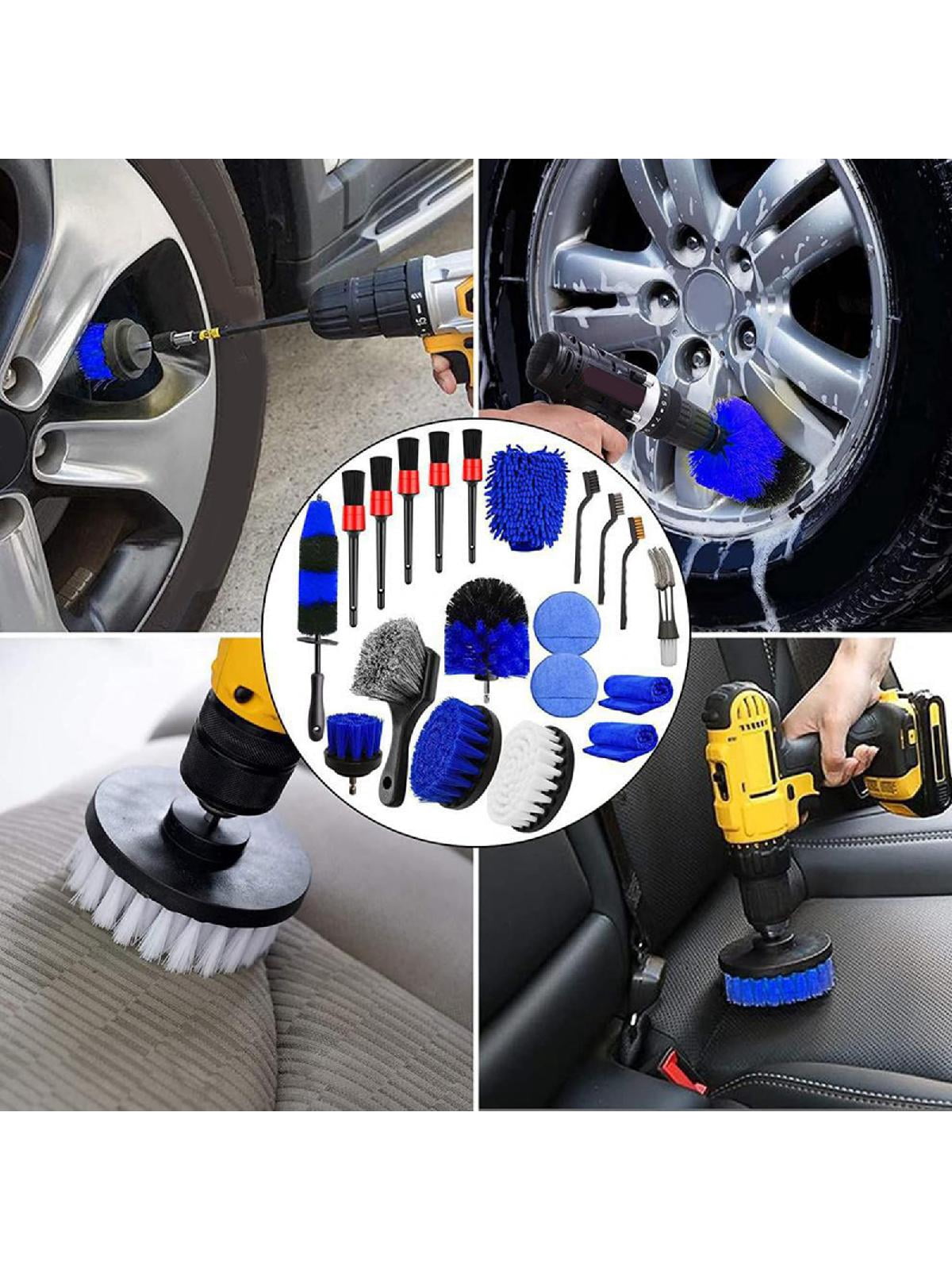 20Pcs Car Wheel Tire Cleaning Brush Set, Car Detailing Kit, Car Detailing Brush Set Wheels for Rim Brush Detailing Brush