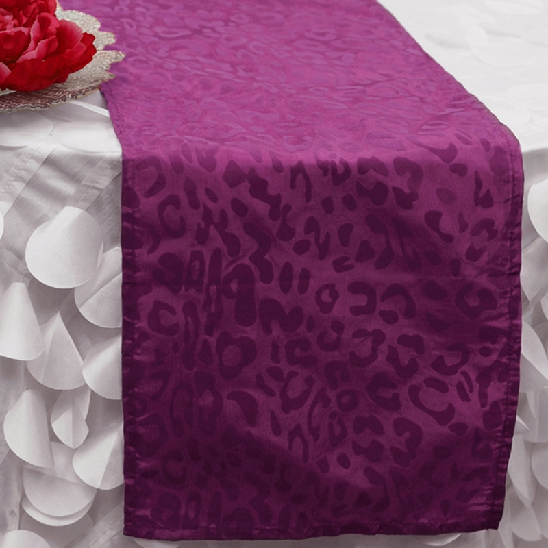 12 X 108 Taffeta Velvet Leopard Cheetah Print Runner Decorations