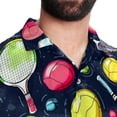 thumbnail image 5 of Tennis Men's Short Sleeve Button Down Casual Beach Printed Shirts, 5 of 6