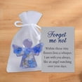 thumbnail image 3 of Luysn Forget Me Not Dried Flower Angel Keepsake,Timeless Gift for Remembrance,Comfort&Hope,Acrylic Flat Crystal Angels,Christmas Memorial Pocket Hug Token Decoration with Organza Bag&Embrace Card 1Pc, 3 of 7