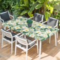 thumbnail image 2 of Spring White Daisy Table Cloths for 4 Foot Rectangle Tables, Flowers Green Leaves Pastoral Botanical Patio Waterproof Elastic Fitted Tablecloths, Washable Rectangular Table Cover for Camping, 2 of 8