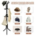 thumbnail image 5 of Coat Rack, Freestanding Coat Rack with 12 Hooks for Hats, Coats, Scarves, Handbags, Metal Coat Rack Stand for Bedroom, Hallway, Entrance, Home Office, Black, 5 of 6