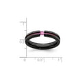thumbnail image 2 of Ladies or Mens 1/10 Carat (Ctw) Pink Sapphire Band Ring in Black Titanium, 2 of 5