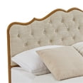 thumbnail image 5 of light Camel queen size bed with metal frame solid wood ribs and foam upholstery, 5 of 8