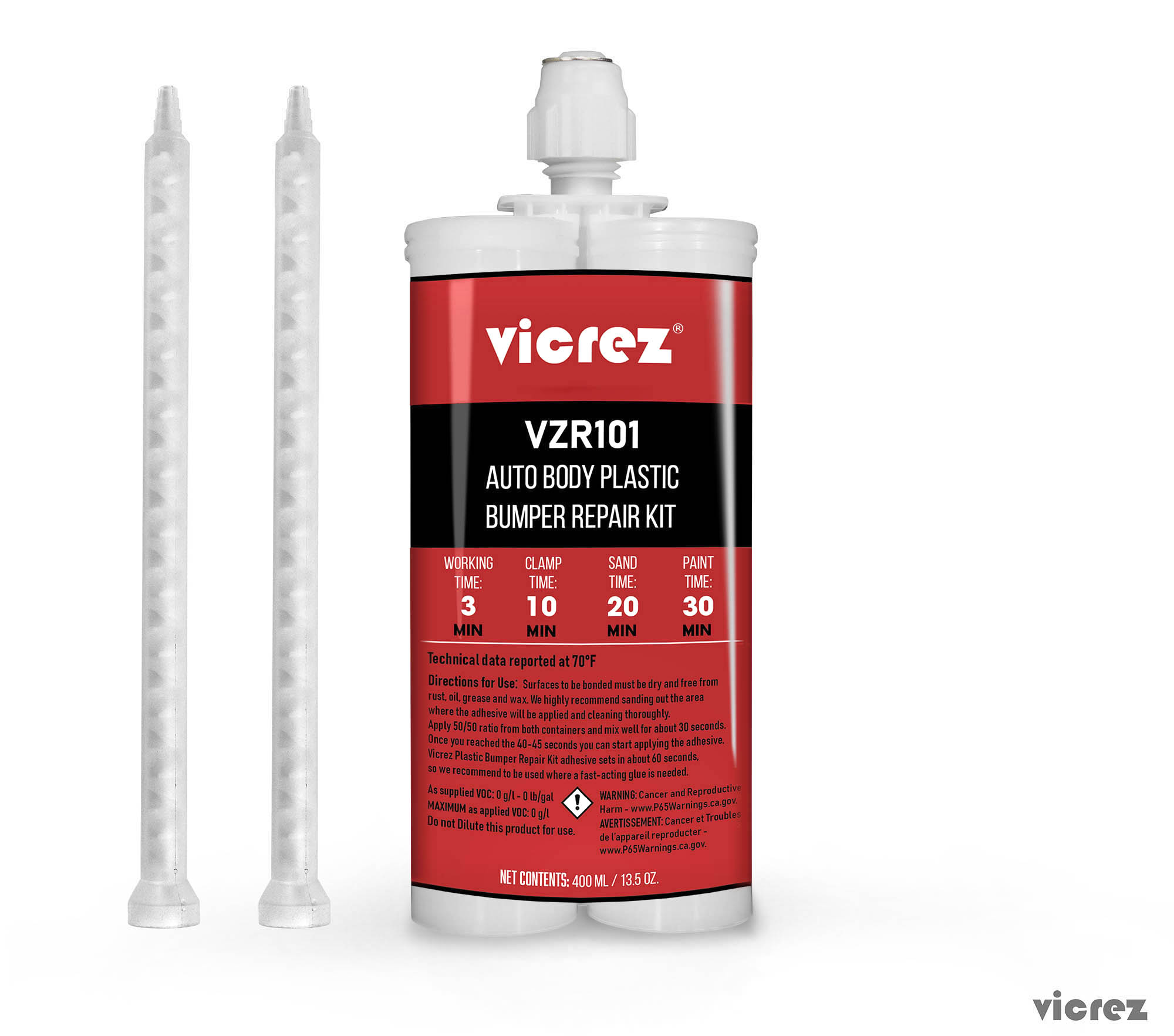 Vicrez vzr101 Auto Body Plastic Bumper Repair Kit 13.5 oz/ 400 ml