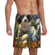 thumbnail image 2 of Fotbe Sunflower Field Spotted Dog Pantalones Cortos de Pijama para Hombre, Ropa de Dormir, Pantalones de Pijama Cortos para Hombre-Large, 2 of 6