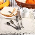 thumbnail image 2 of Juego de cucharillas y tenedores para café, estilo vintage real, de metal, talladas, para leche y café, regalo, 2 of 5