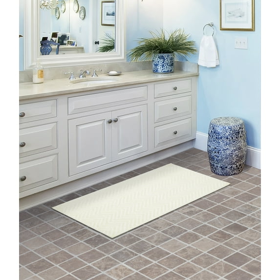 Garland Rug Palazzo 21 in. x 34 in. Washable Bath Rug Ivory
