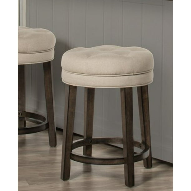 Hilale Furniture Krauss Wood, Cream Backless Bar Stools