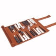 thumbnail image 2 of SHAR Jeu de Société Backgammon Enroulable Ensemble d'Échecs en Microfibre Portable (Marron), 2 of 5