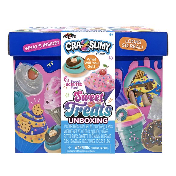 CRA-Z-SLIMY Unboxing Sweet Treats Slime Kit, For Ages 6+. Great holiday gift idea.
