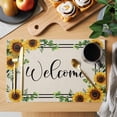 thumbnail image 2 of Yellow Sunflowers Placemats Set of 6 Retro Farmhouse Summer Floral Leaves Place Mats Indoor Wipeable Table Mats Washable Cloth Dining Table Placemats for Kitchen Holiday Party Home Decor 13x19 Inch, 2 of 9